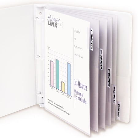 C-Line Products Polypropylene Sheet Protector with Index Tabs, Clear Tabs, 11 x 8 12, 5ST Set of 12 ST, 60PK 05557-BX